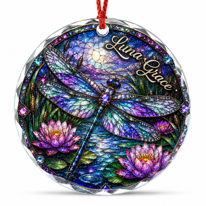 Custom Name Glass Animal Dragonfly