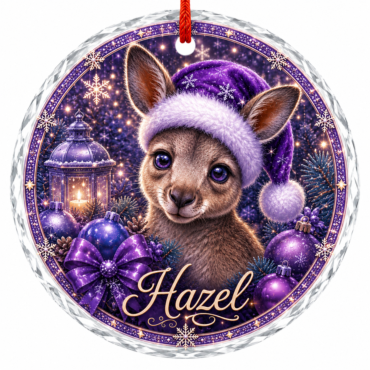 Purple Animal At Christmas Kangaroo
