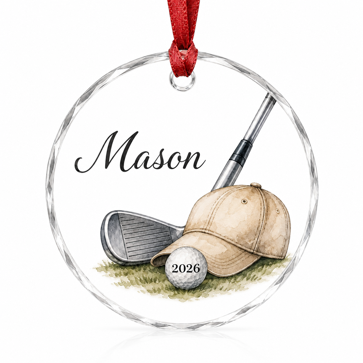 Sport Glass Ornament Golf Gear