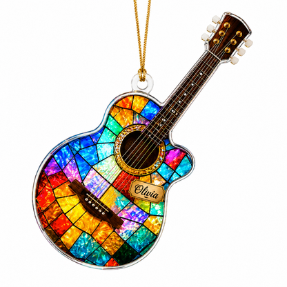Guitar Custom Name Acrylic - Stained Glass Acoustic Guitar