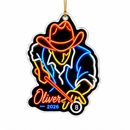 Custom Name Billiards Neon Cowboy Acrylic
