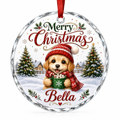 Christmas Glass Animal Dog