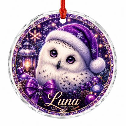 Purple Bird At Christmas Snowy Owl