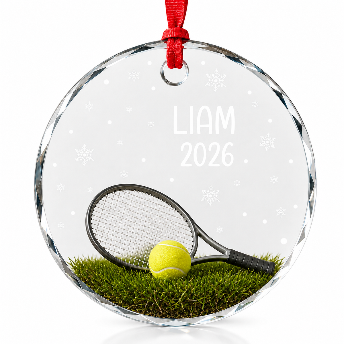 Sport Glass Ornament Tennis Court