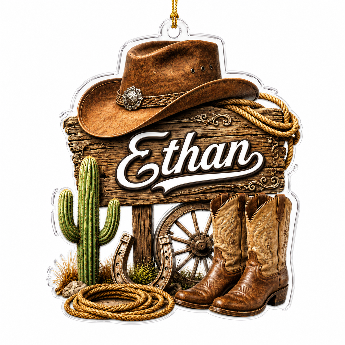 Personalized Boots Western Sign Acrylic