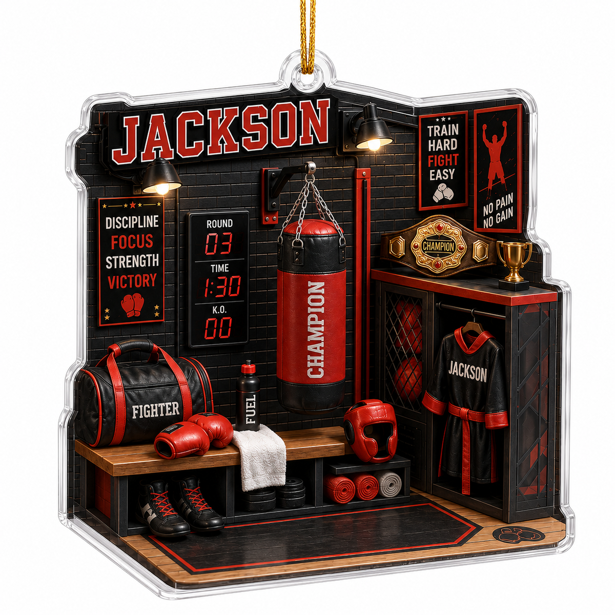 Sport Room Custome Name Acrylic Boxing