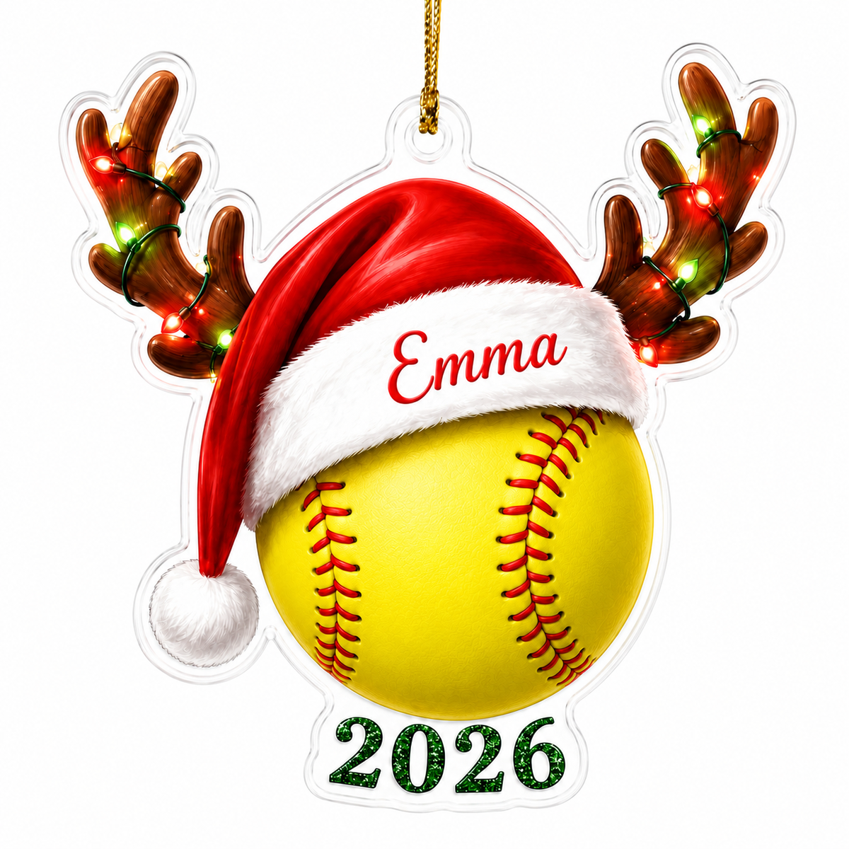 Christmas Sports 2026 Softball Acrylic