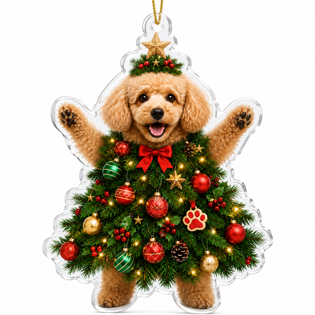 Dog Santa Tree Poodle