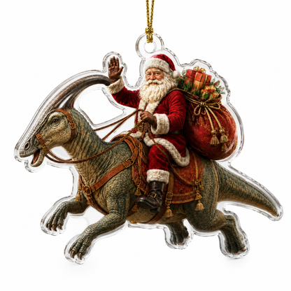 Dinosour With Santa Parasaurolophus