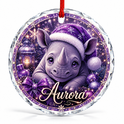 Purple Animal At Christmas Rhinoceros