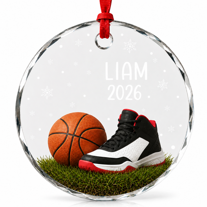 Sport Glass Ornament Basketball Court