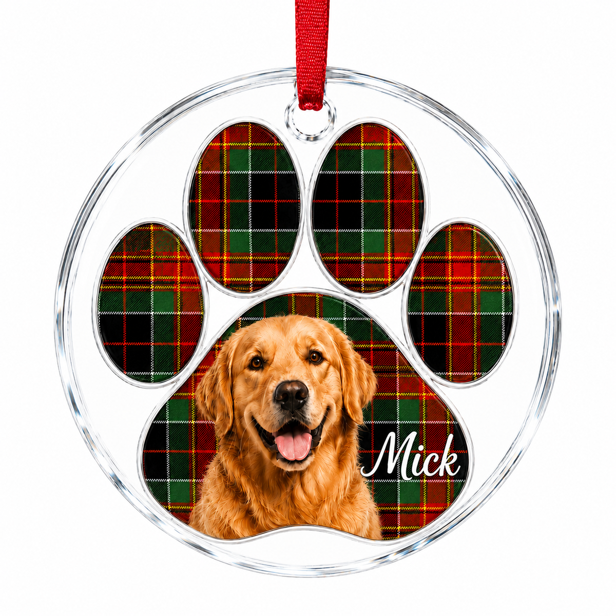 Custom Name  With Paw Print