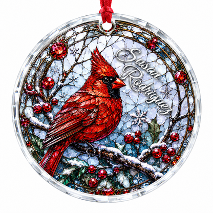 Custom Name Glass Animal Cardinal