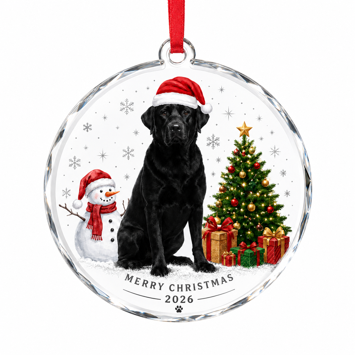 Custom Photo Dog Glass Dog With Snowman