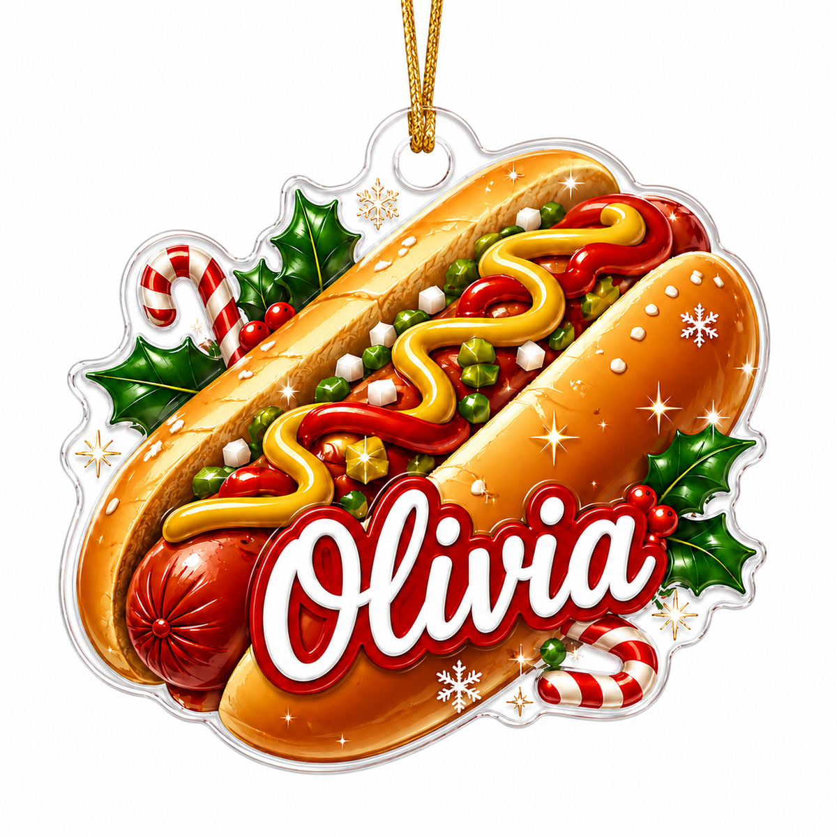 Custom Name Food Acrylic - Hot Dog