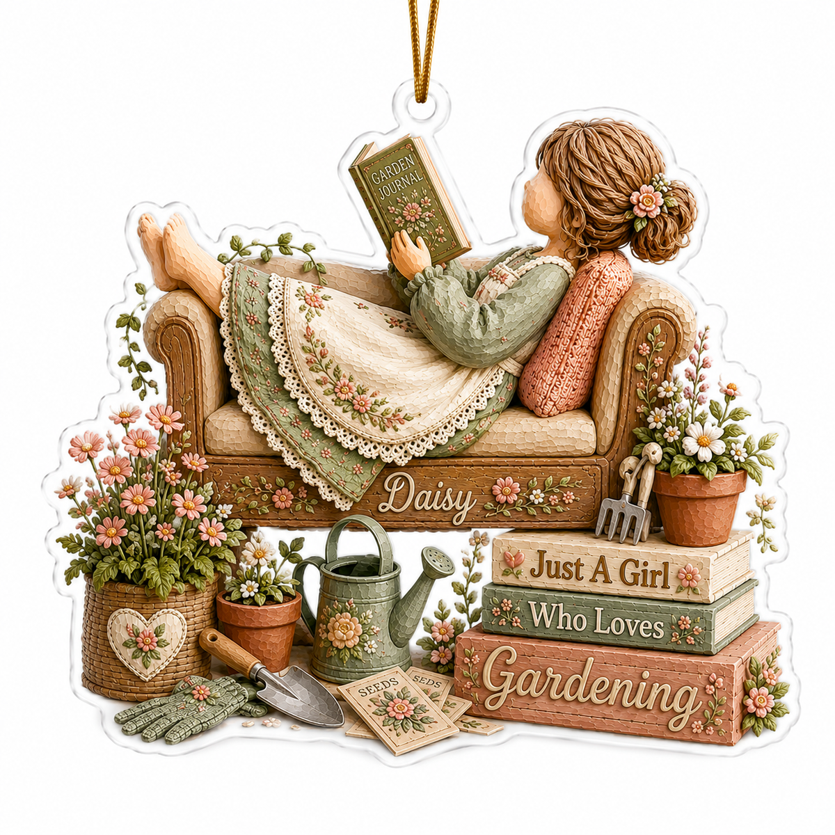 Personalized Just A Girl Hobby Gardening