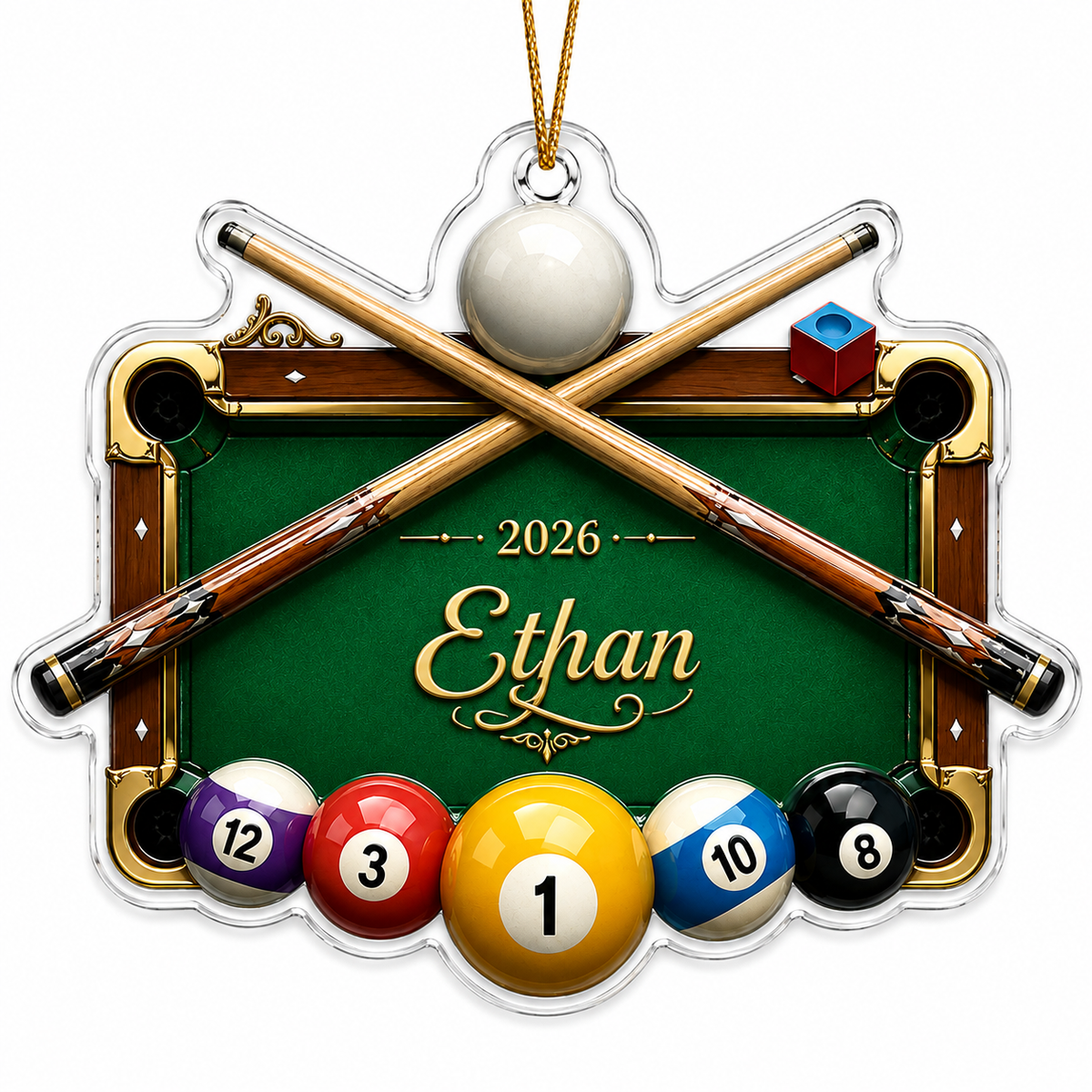 Custom Name Billiards Classic Pool Table Acrylic