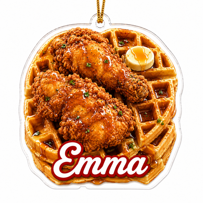 Breakfast Custom Name Chicken and Waffles Acrylic