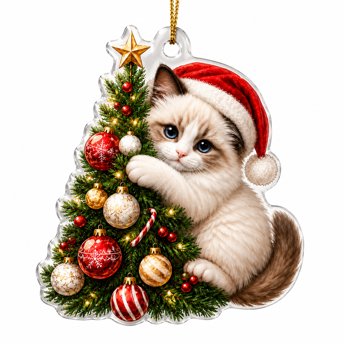 Cat With Christmas Tree Ragdoll