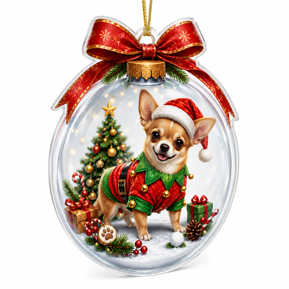 Dog Santa Bauble Ball Chihuahua