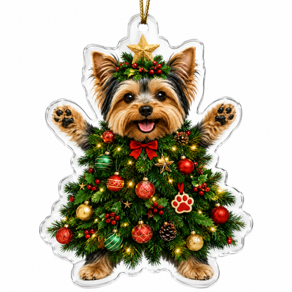 Dog Santa Tree Yorkshire Terrier