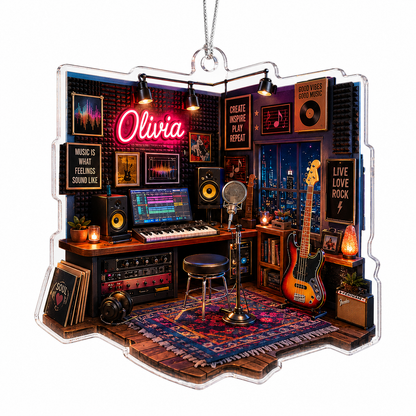 Guitar Custom Name Acrylic - Music Studio
