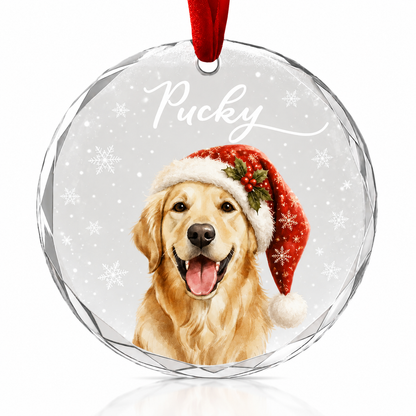 Custom Photo Dog Glass Dog With Snow