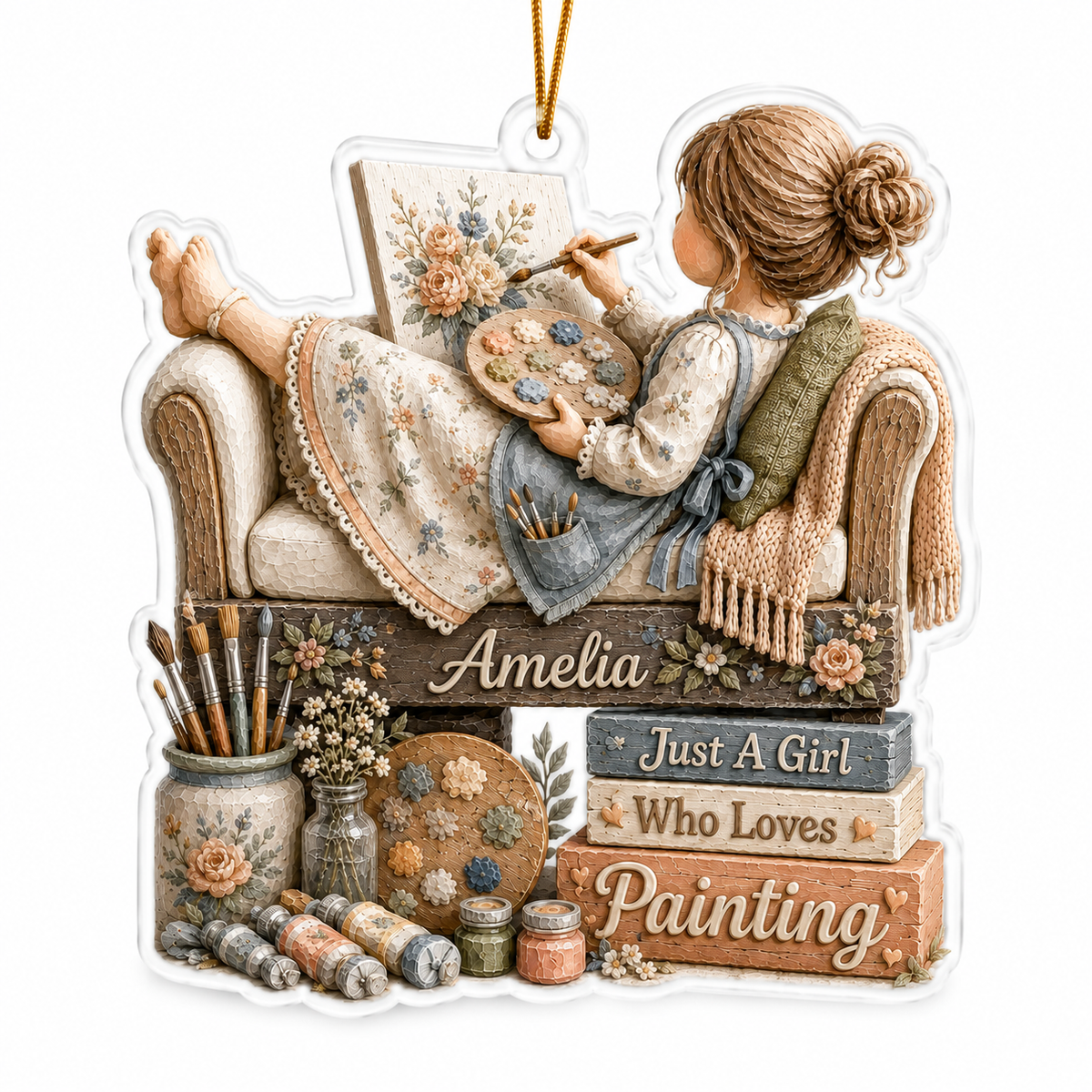 Personalized Just A Girl Hobby Painting