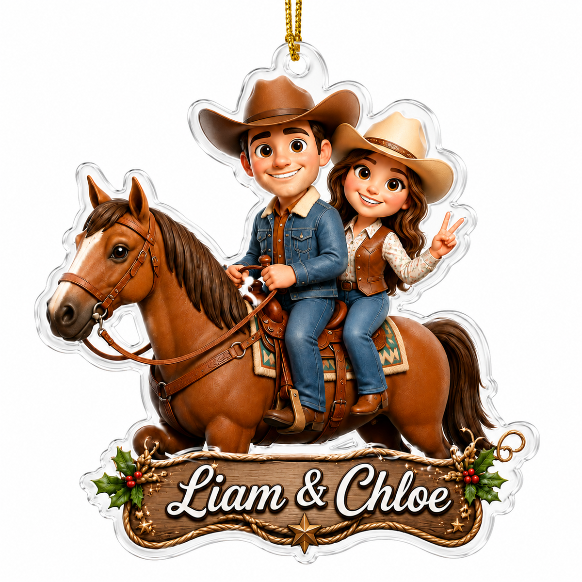 Personalized Boost Western Horse Couple Acrylic