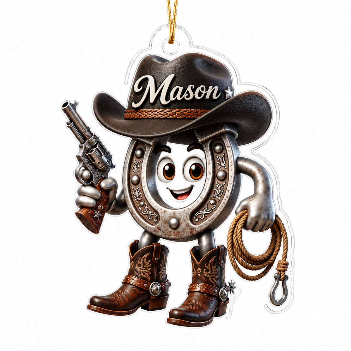 Personalized Boost Cowboy Horseshoe Acrylic