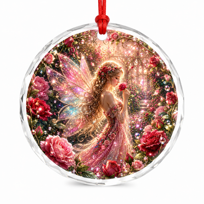 Fairy Glass Ornament Rose Garden Fairy