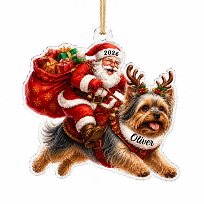 Santa Claus and Dog Yorkie