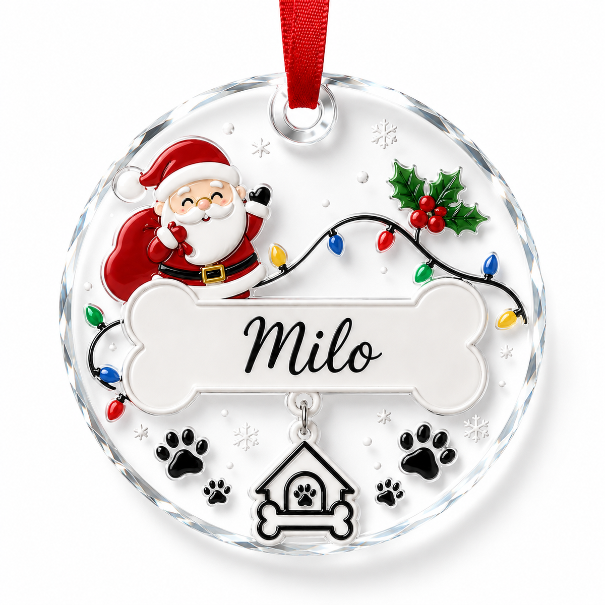Custom Name  Dog Santa