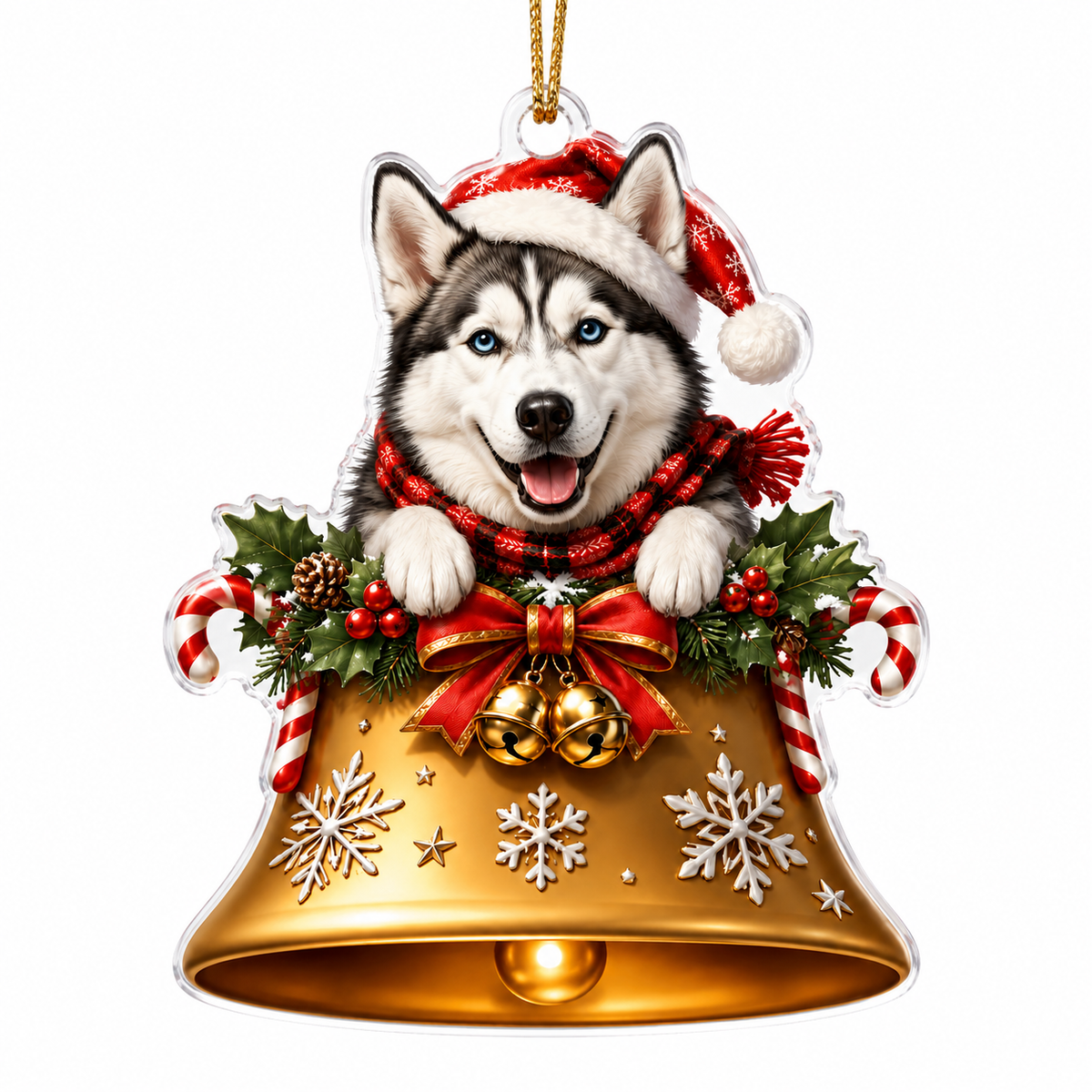 Dog Christmas Bell Siberian Husky