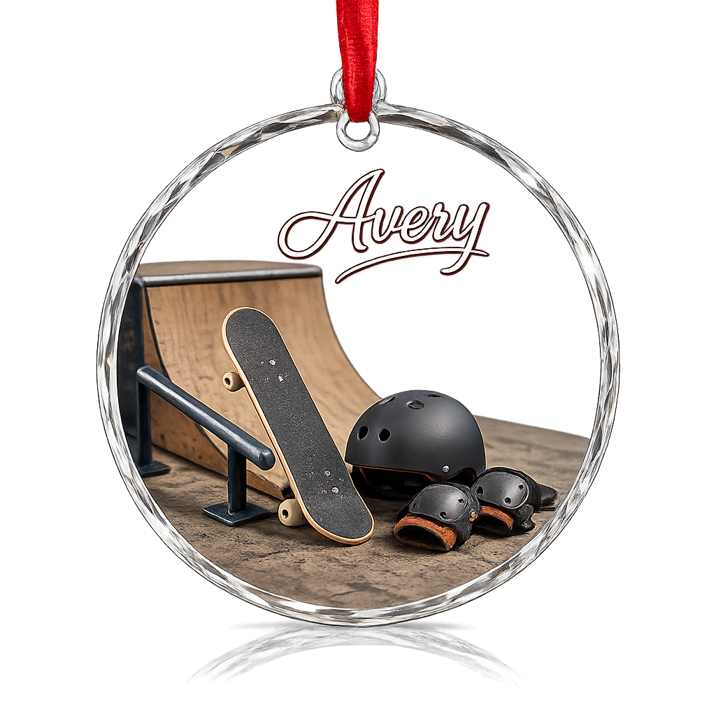 Sports Glass Ornament Skateboarding