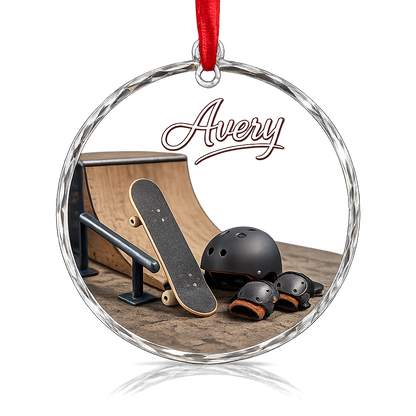 Sports Glass Ornament Skateboarding