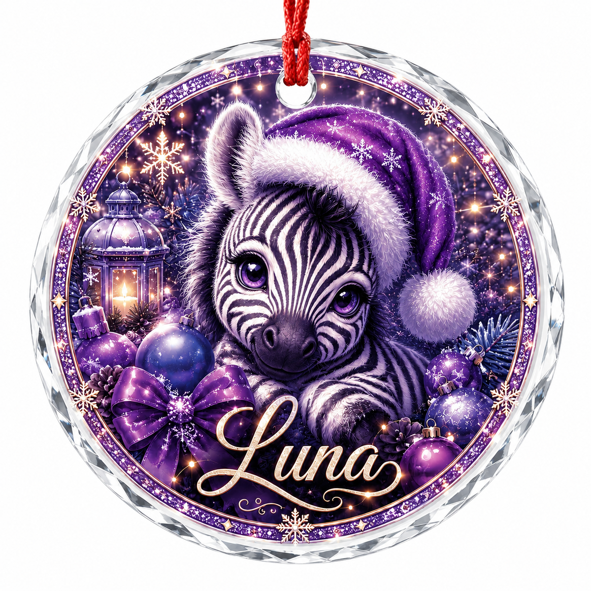 Purple Animal At Christmas Zebra