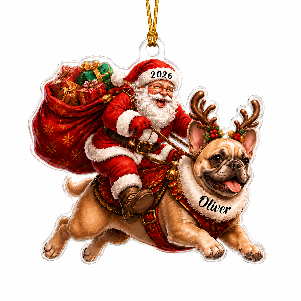 Santa Claus and Dog French Bulldog
