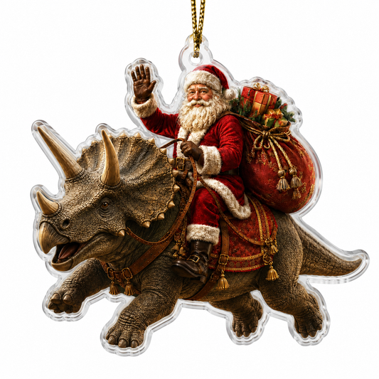 Dinosour With Santa Triceratops