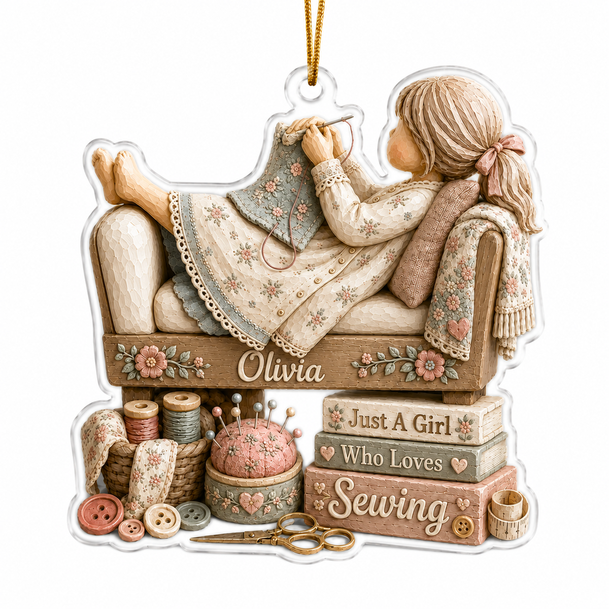 Personalized Just A Girl Hobby Sewing