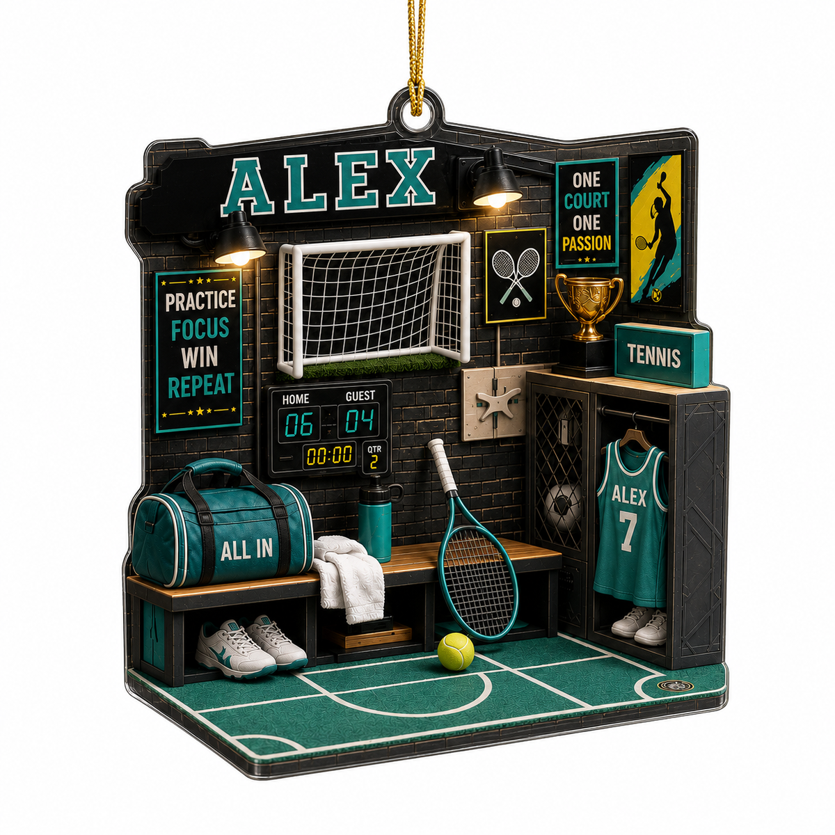 Sport Room Custome Name Acrylic Tennis
