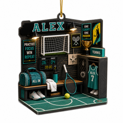 Sport Room Custome Name Acrylic Tennis