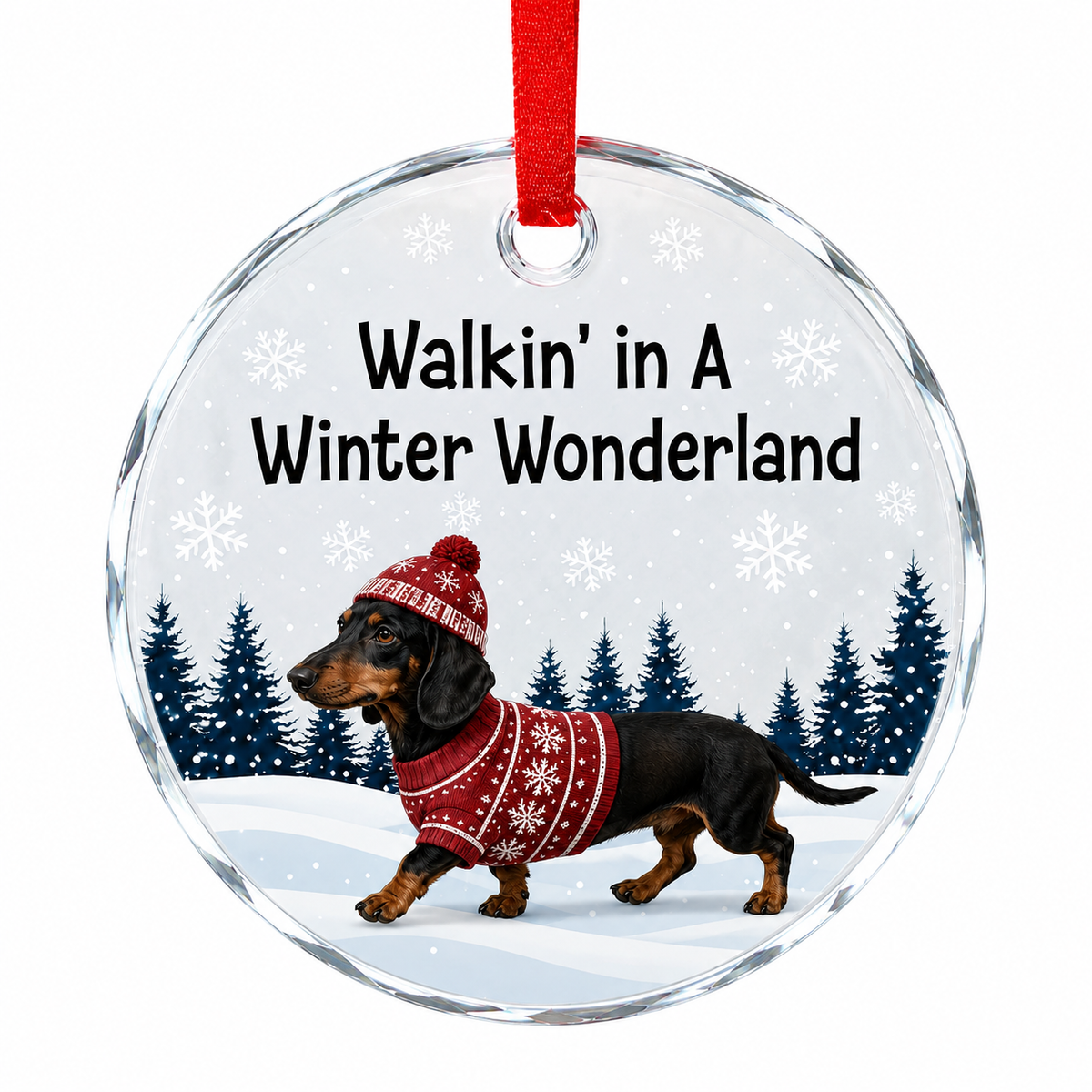 Custom Photo Dog Walkin Winter