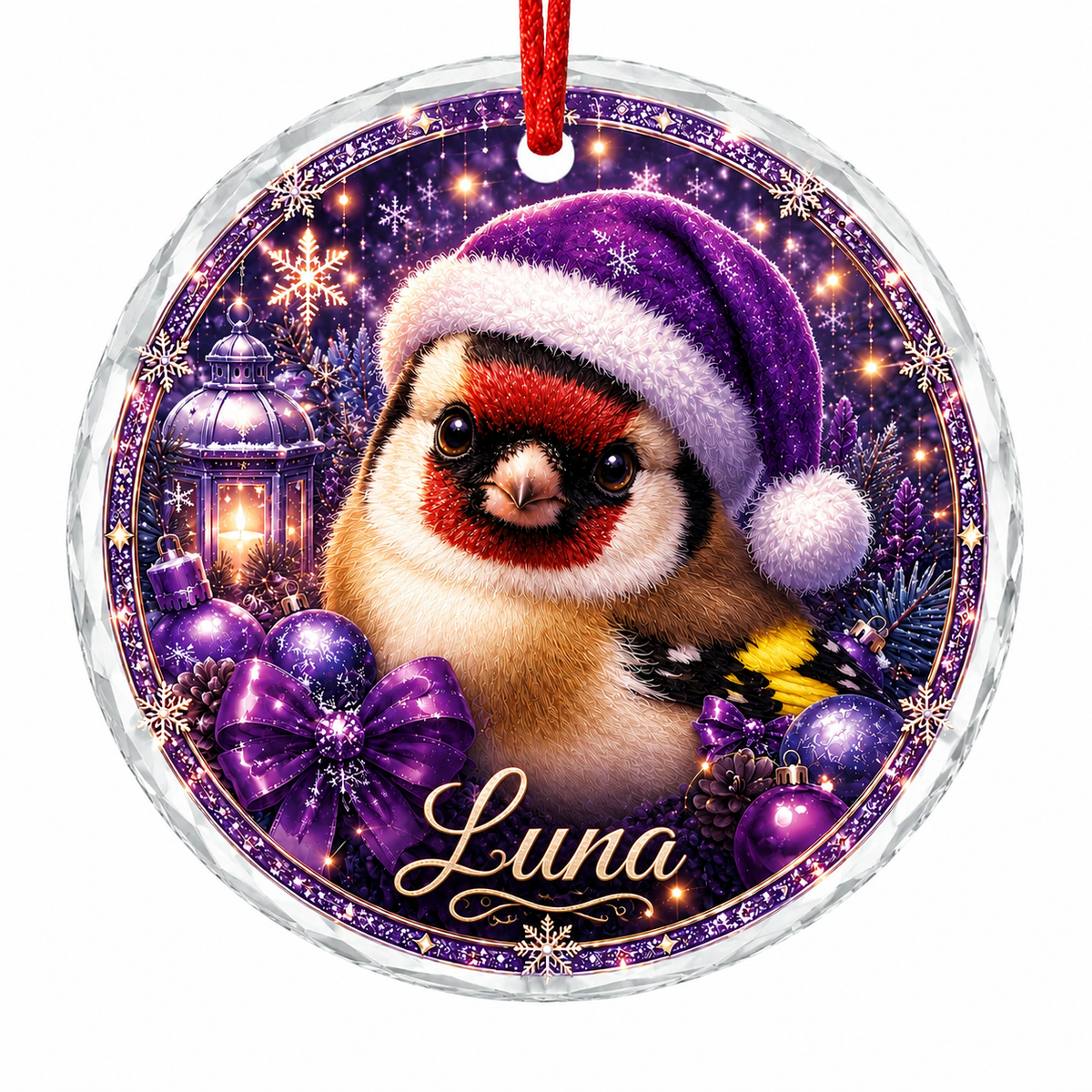 Purple Bird At Christmas Goldfinch
