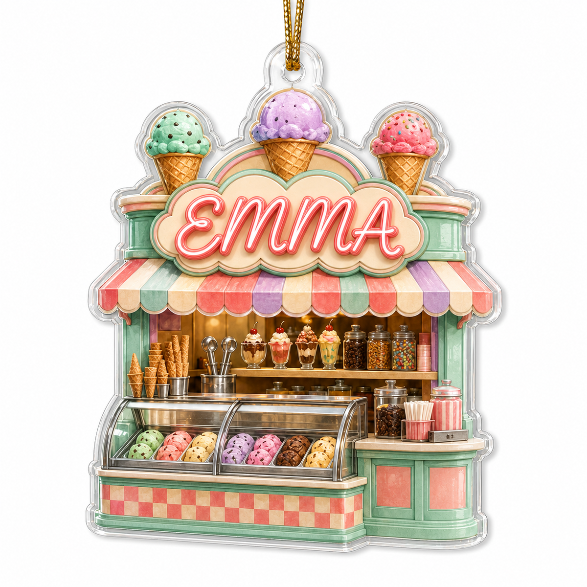 Food Lover Ice Cream Shop Ornament