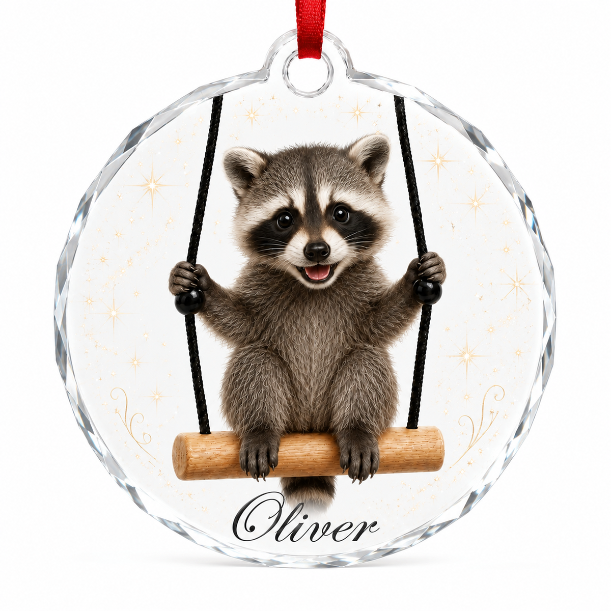 Animal Glass Ornament Racoon