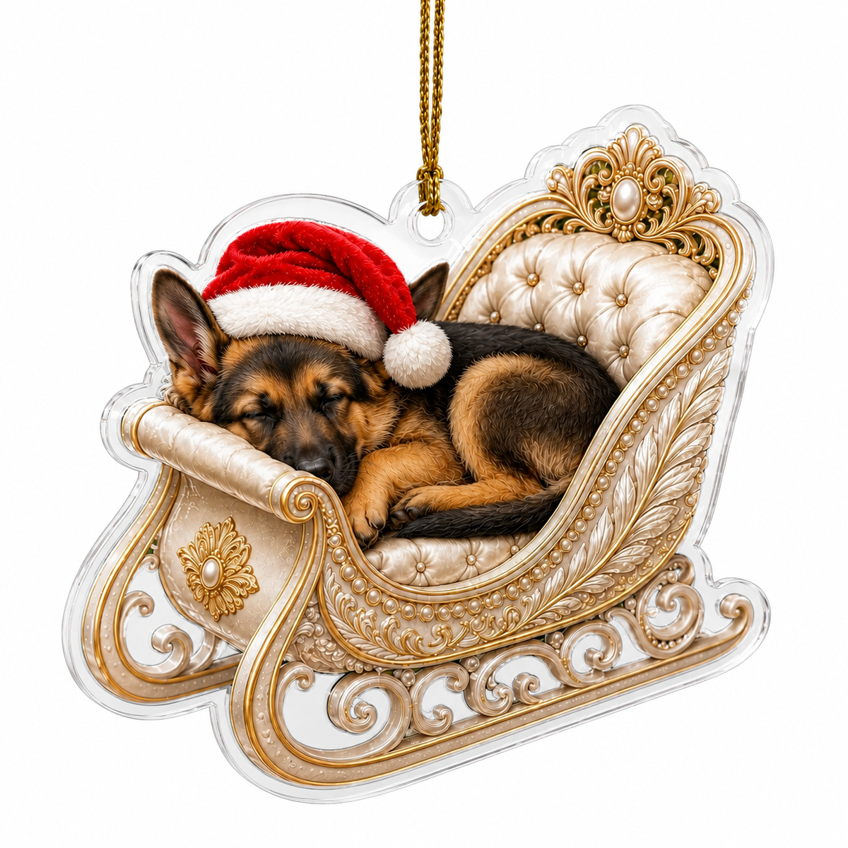 Dog Christmas Sleigh German Shepherd