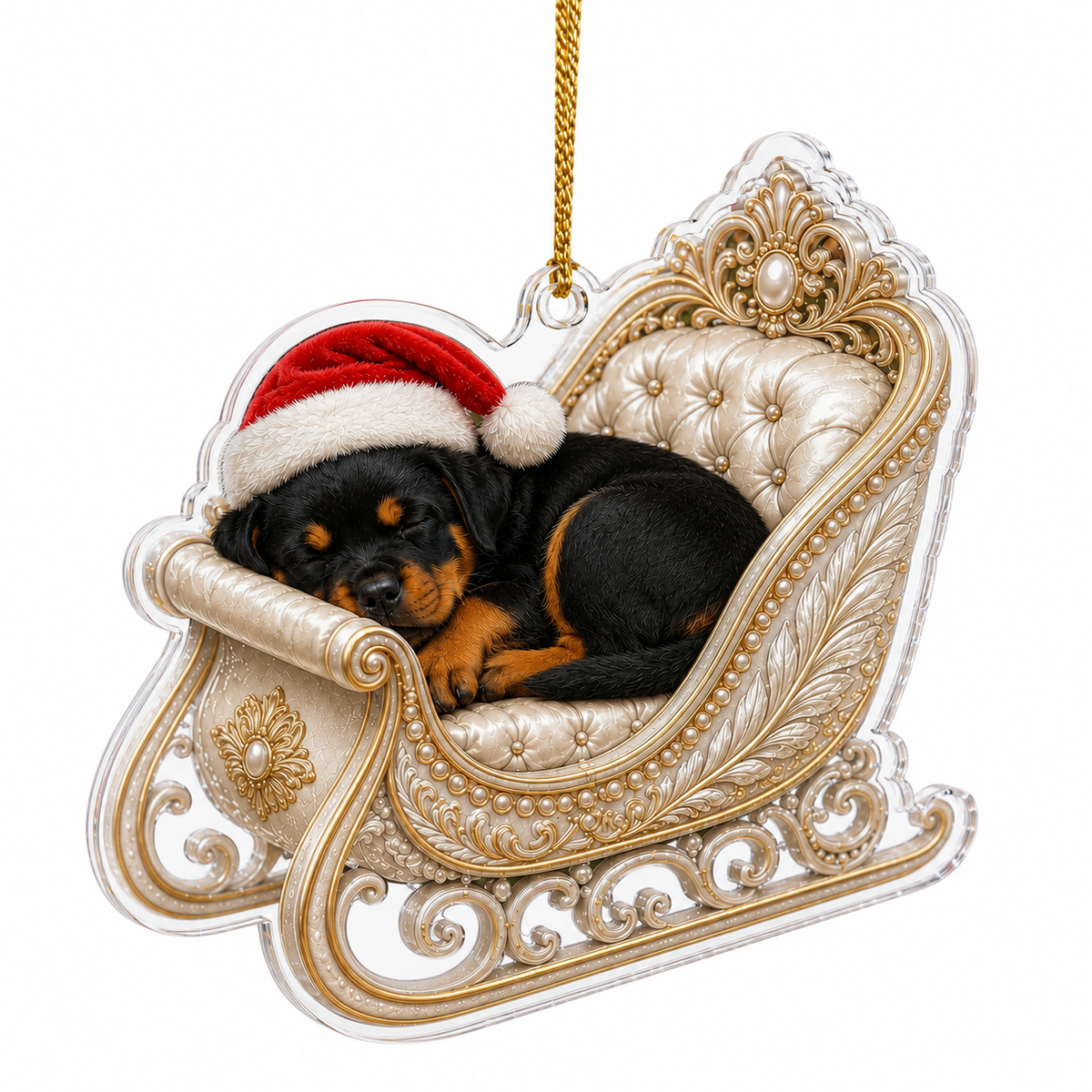 Dog Christmas Sleigh Rottweiler