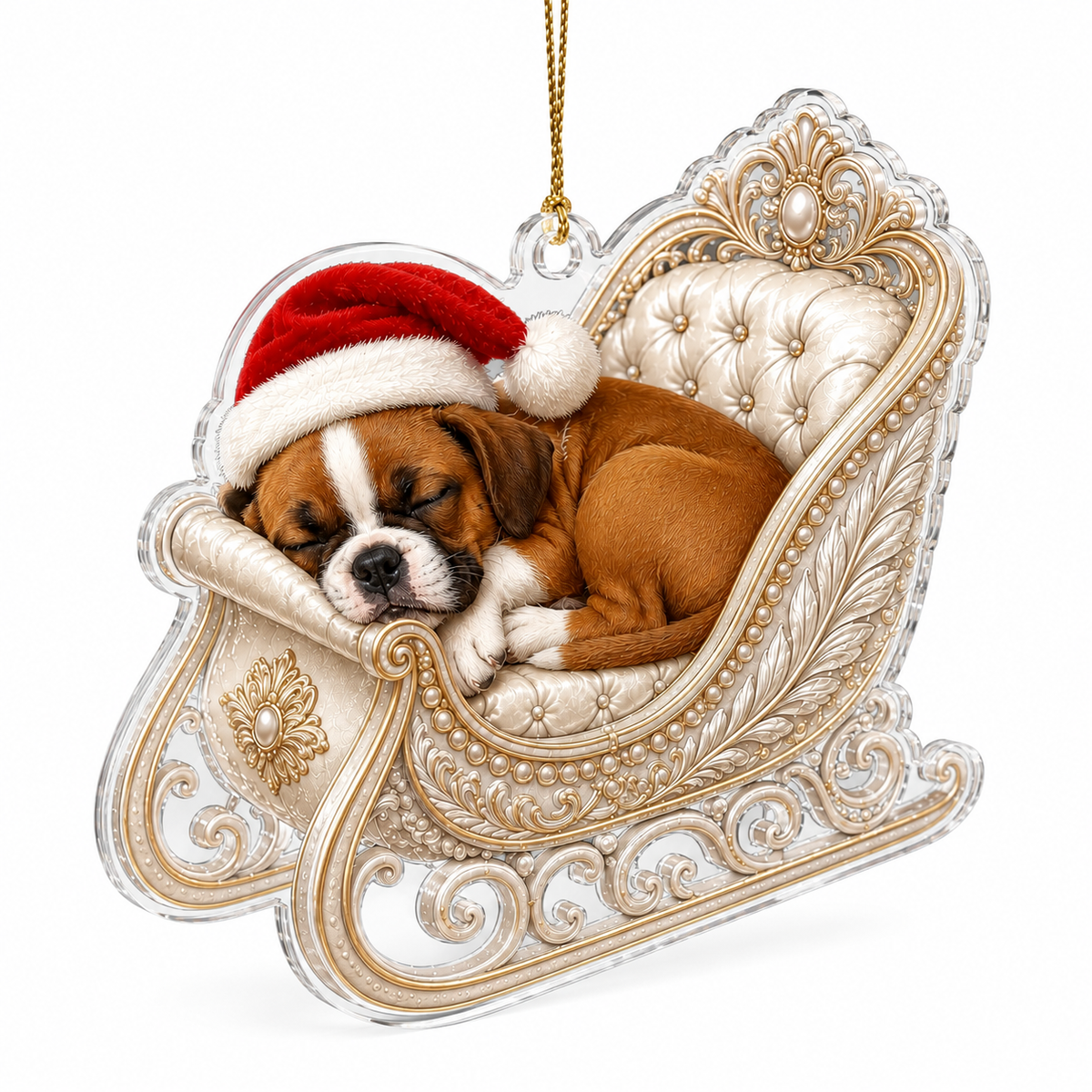 Dog Christmas Sleigh Boxer