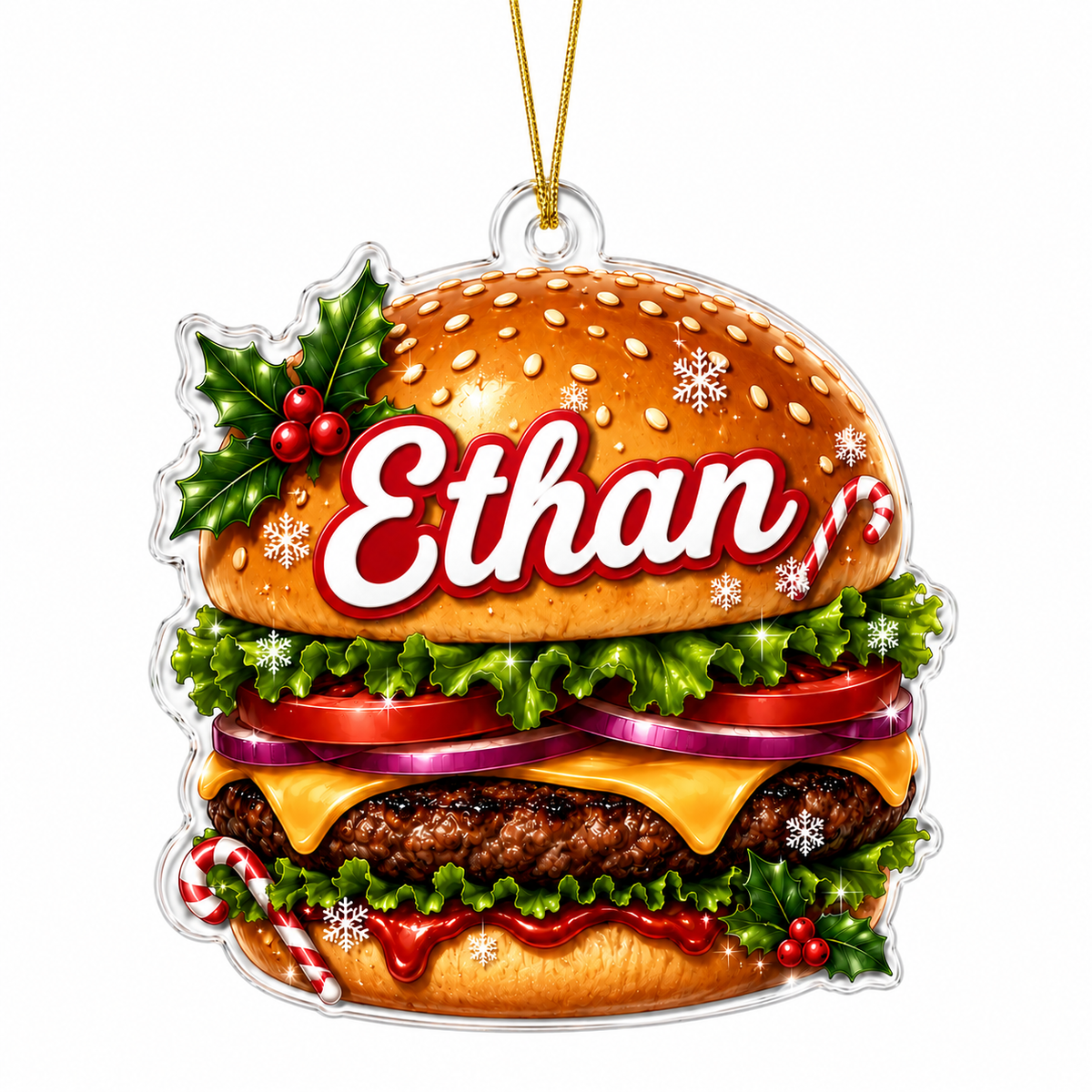 Custom Name Food Acrylic - Hamburger